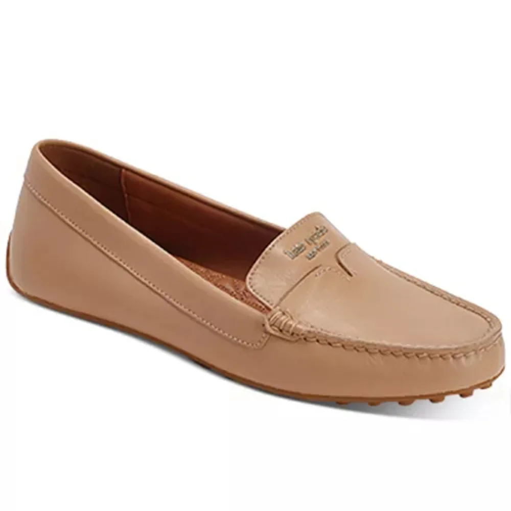 Kate Spade Leather Loafers Tan Made in Italy Flats 10.5-11 NWOT